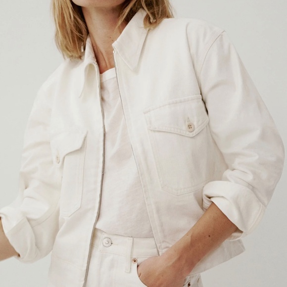 Buck Mason Rider Jacket - White Denim Jacket - Size Large - Picture 3 of 9